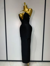 Women Sexy Backless Strapless Black Beading Long Bandage Bodycon Dress 2025 Celebrity Elegant Evening Luxury Birthday Dresses